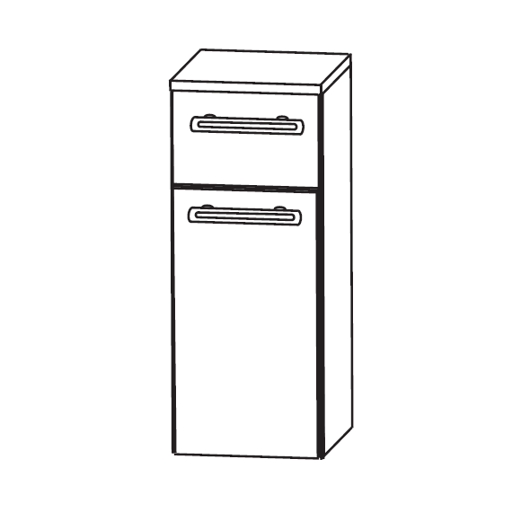 Puris Beimöbel Highboard mit einem Schubkasten und Wäschekippe, 30 cm