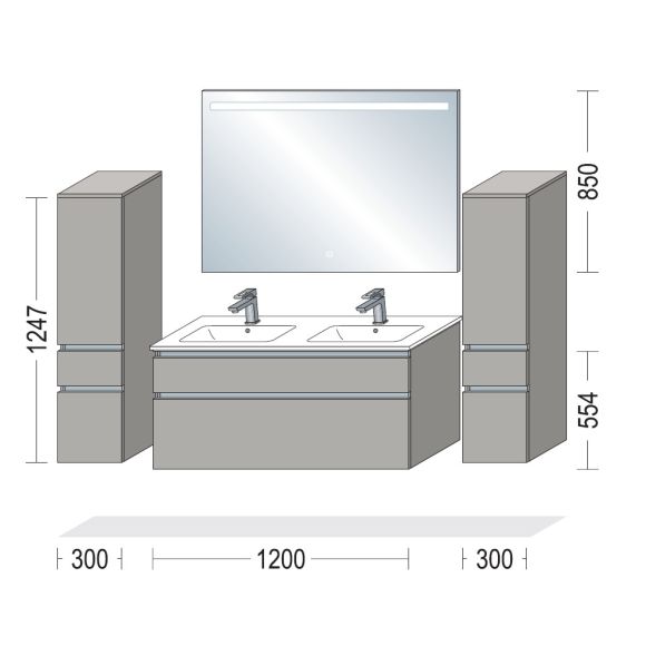 Nobilia LINE-N Badmöbel-Set, 120 cm