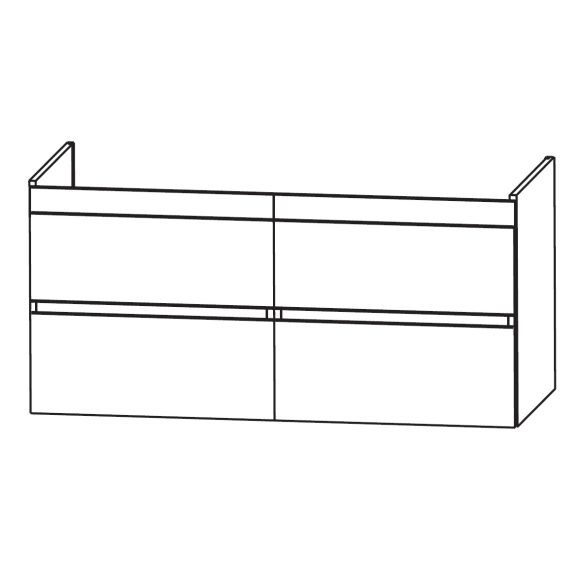 Puris Kera Plan Doppel-Waschtischunterschrank für ME by Starck, 127 cm