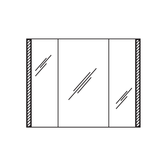 Pelipal Neutrale Spiegelschränke Spiegelschrank mit seitl LED-Profil, 90 cm