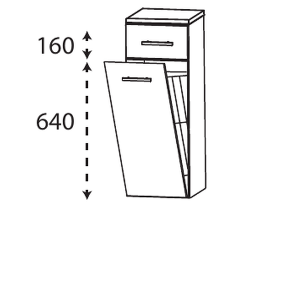 Puris Beimöbel Highboard mit Wäschekippe, 40 cm