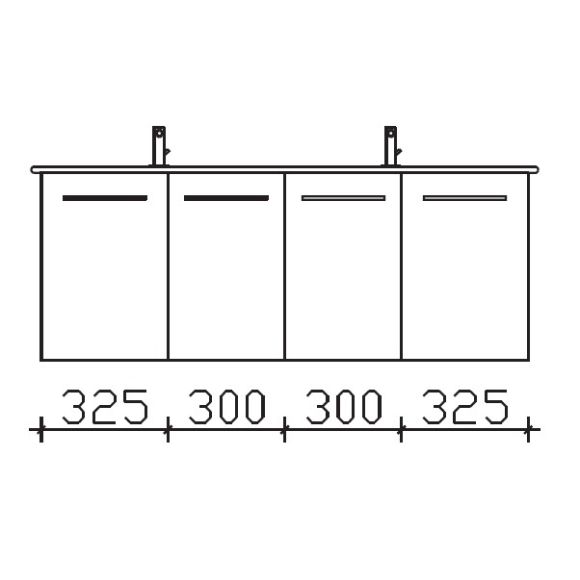 Pelipal Serie 9005 Duravit ME by Starck-SET, Waschtisch mit Unterschrank, 130 cm