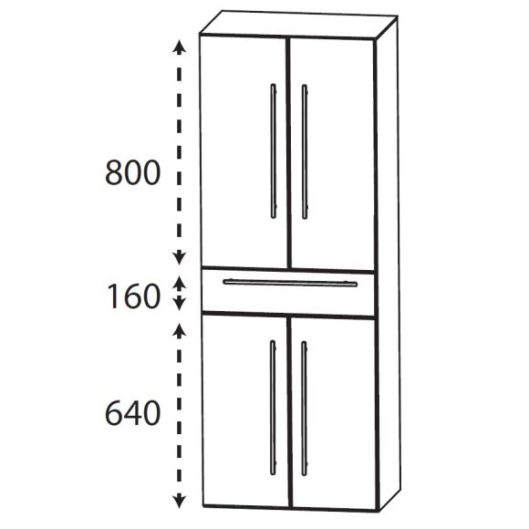 Puris Kera Plan Hochschrank, Tiefe Maßvariabel, 60 cm