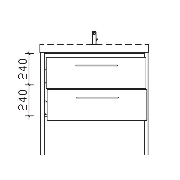 Pelipal Serie 9025 Waschtischunterschrank mit 2 Auszügen, 83 cm