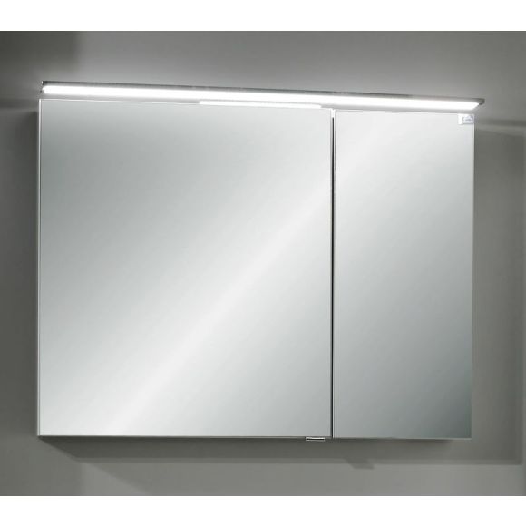 Marlin 3090cosmo Spiegelschrank mit LED-Aufsatzleuchte, 8,6 W, Lichtfarbe 6000 Kelvin, 90 cm