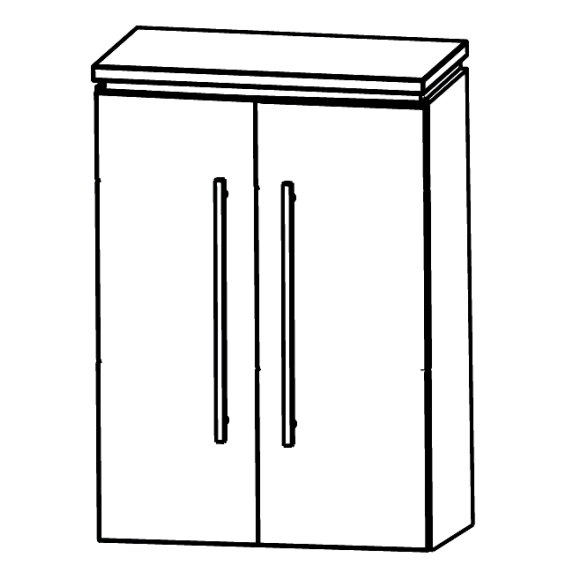 Puris Beimöbel Highboard mit zwei Drehtüren, 60 cm