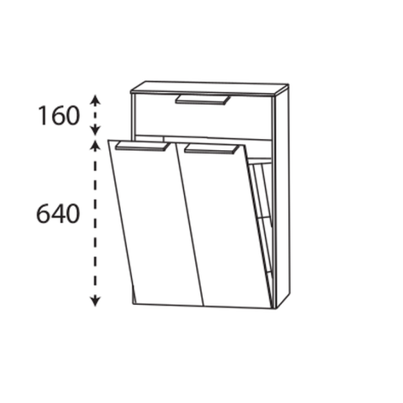 Puris D.Light Highboard mit Wäschekippe, 62 cm