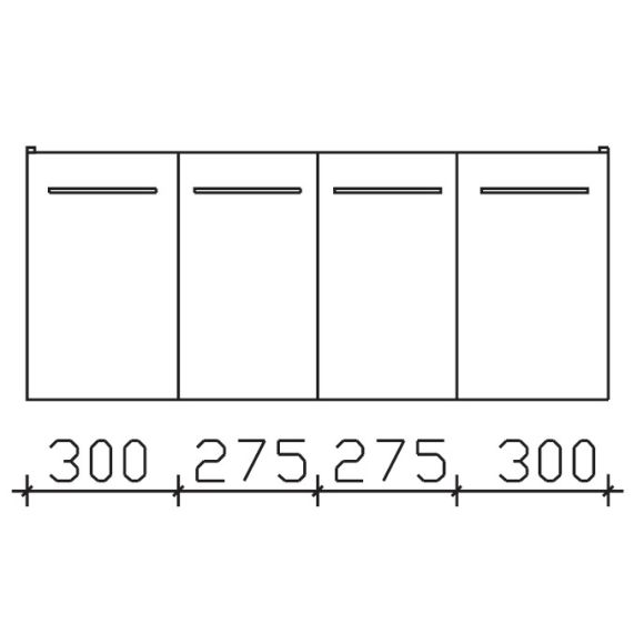 Pelipal Serie 9005 Waschtischunterschrank, 4 Drehtüren, 115 cm