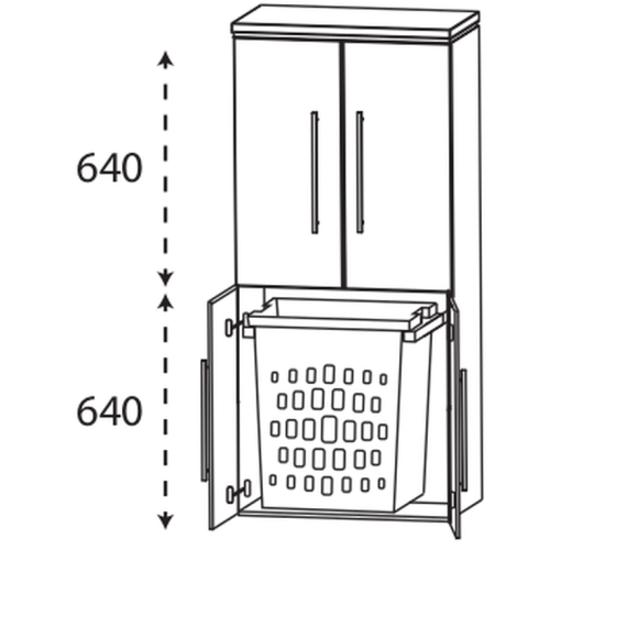 Puris Cool line Mittelschrank mit Wäscheauszug, 60 cm