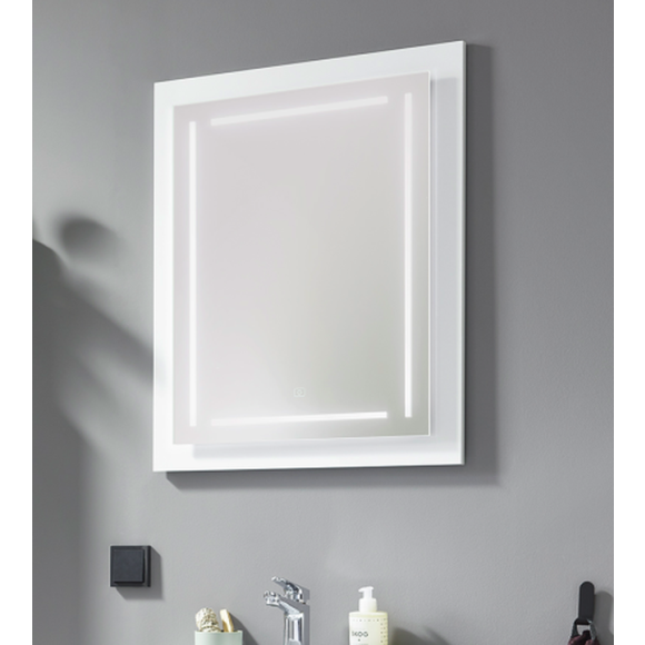 Puris Beimöbel Flächenspiegel mit Touch LED-Dimmer, 60 cm