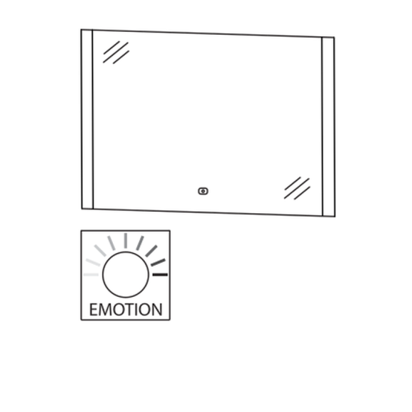 Puris New Xpression Flächenspiegel mit LED-Beleuchtung, 120 cm