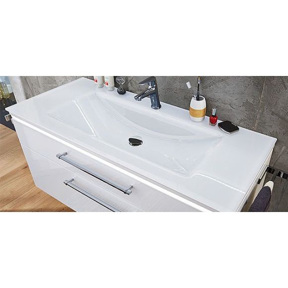 Puris Beimöbel Glaswaschtisch Optiwhite, 90 cm