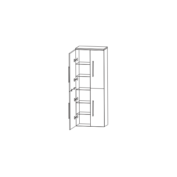 Puris Beimöbel Hochschrank als Besenschrank, 60 cm