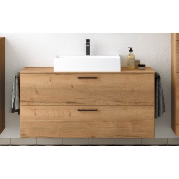 Nobilia Schnell-Lieferprogramm  Aufsatzwaschtisch mit Unterschrank, Eiche Sierra, 120 cm