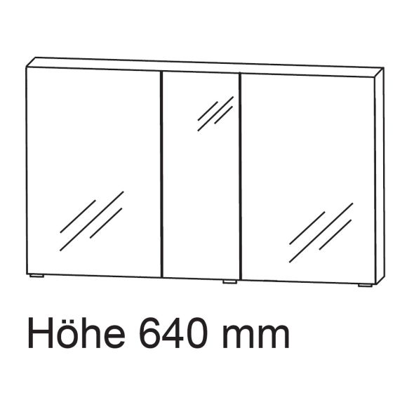 Puris Kera Plan Spiegelchrank, tiefenvariabel, 130 cm