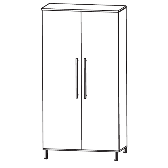 Puris Quada Mittelschrank mit 2 Drehtüren, 60 cm