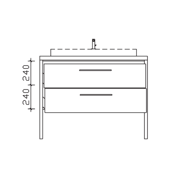 Pelipal Serie 9025 Waschtischunterschrank mit Auszügen, 108 cm