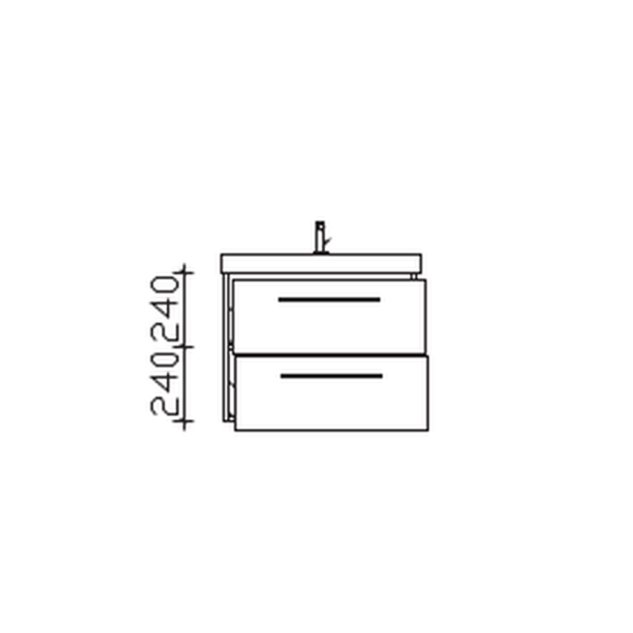 Pelipal Serie 9025 Waschtischunterschrank mit 2 Auszügen, 62 cm
