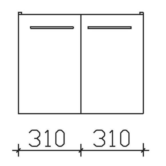 Pelipal Serie 9005 Waschtischunterschrank, 2 Drehtüren, 62 cm