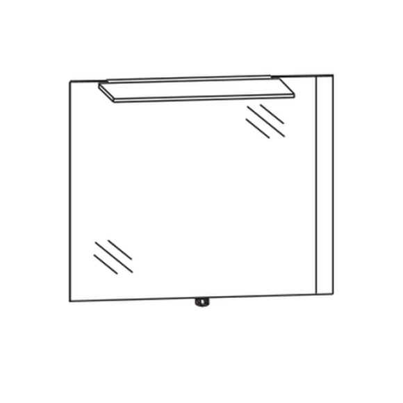 Puris Modern Life Flächenspiegel, Dekorstreifen rechts, 96 cm