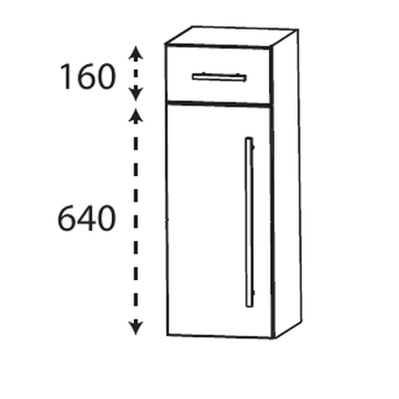 Puris Beimöbel Highboard, 301-470 mm