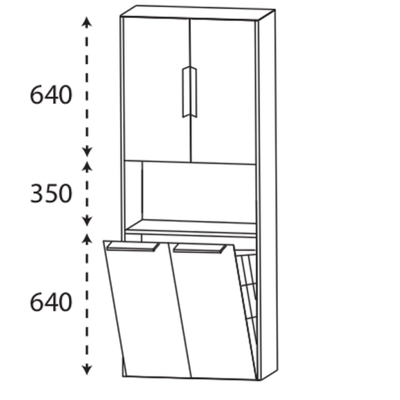 Puris D.Light Hochschrank mit Wäschekippe, 60 cm