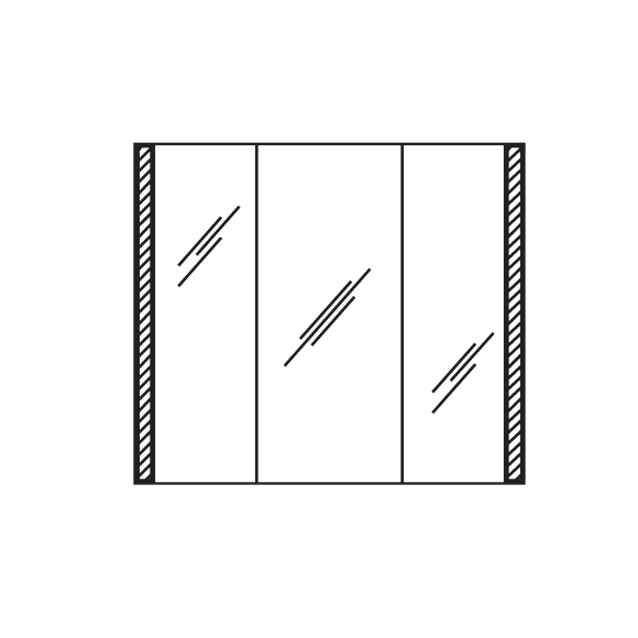 Pelipal Neutrale Spiegelschränke Spiegelschrank mit seitl LED-Profil, 80 cm