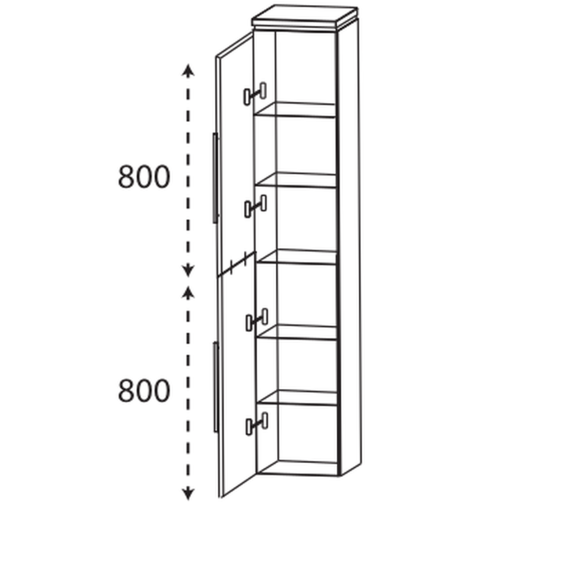 Puris Cool line Hochschrank als besenschrank, 30 cm