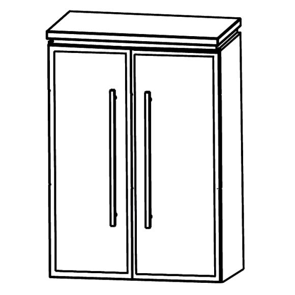 Puris Cool line Highboard mit zwei Alu Rahmentüren, 60 cm