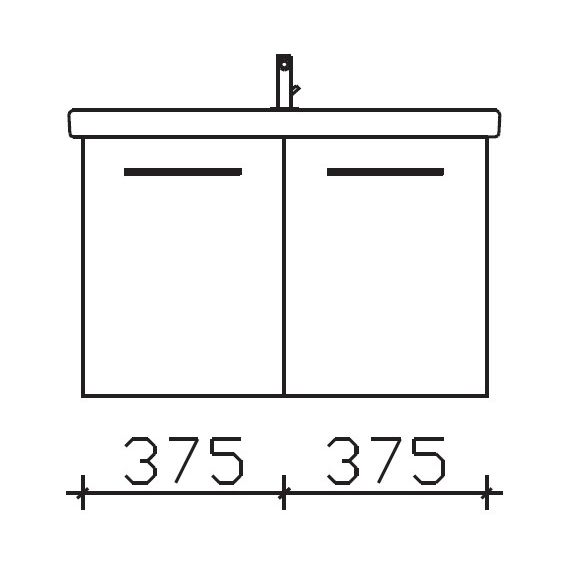 Pelipal Serie 9005 Duravit DuraStyle-SET, Waschtisch mit Unterschrank, 80 cm