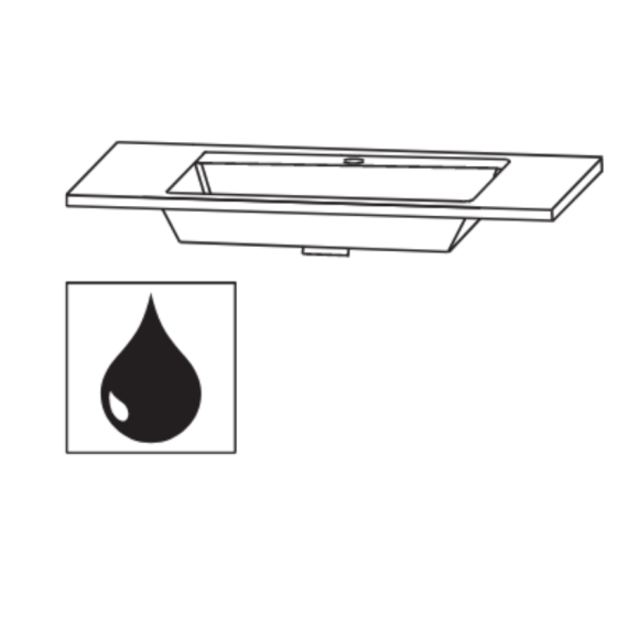 Puris neutrale Artikel Möbelwaschtisch 900 mm, Glaswaschtisch optiwhite, 93 cm