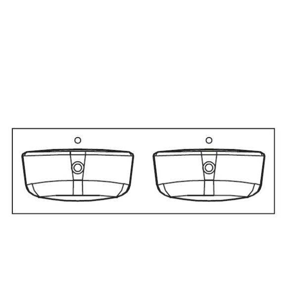 Pelipal PCON Glas-Doppelwaschtisch Optiwhite (03), 152 cm