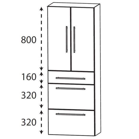 Puris Kera Plan Hochschrank, Tiefe Maßvariabel, 60 cm