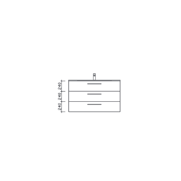 Pelipal Serie 6110 Waschtischunterschrank, 3 Auszüge, 120 cm