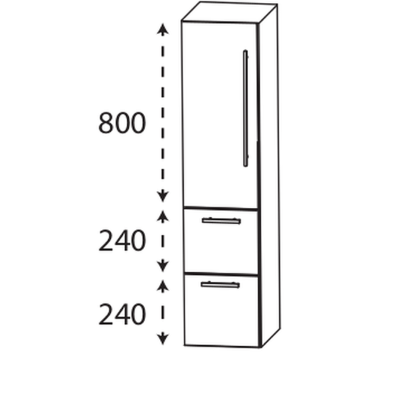 Puris Beimöbel Mittelschrank mit 2 Auszügen, 30 cm