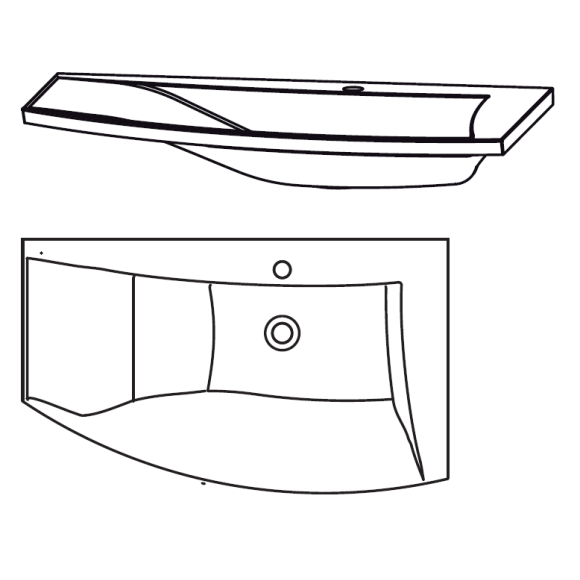 Puris Crescendo Glaswaschtisch, in Farbton optiwhite, 90 cm