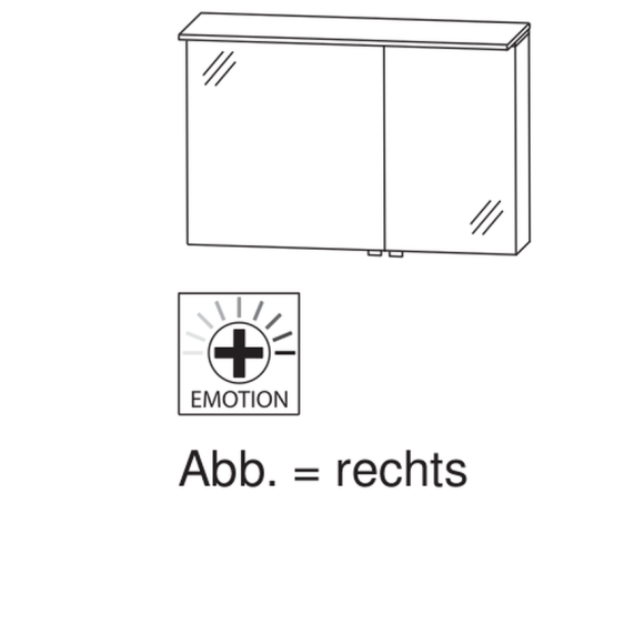 Puris Aspekt Spiegelschrank, 100 cm