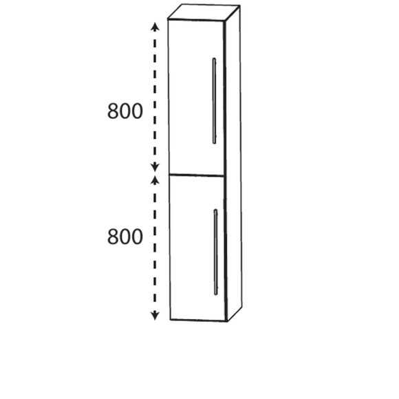 Puris Beimöbel Hochschrank mit 2 Türen, 40 cm