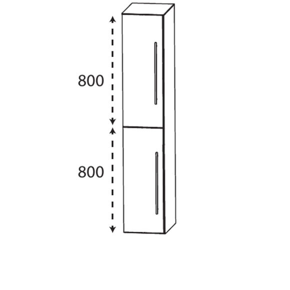 Puris Fine line Hochschrank mit 2 Türen, 40 cm