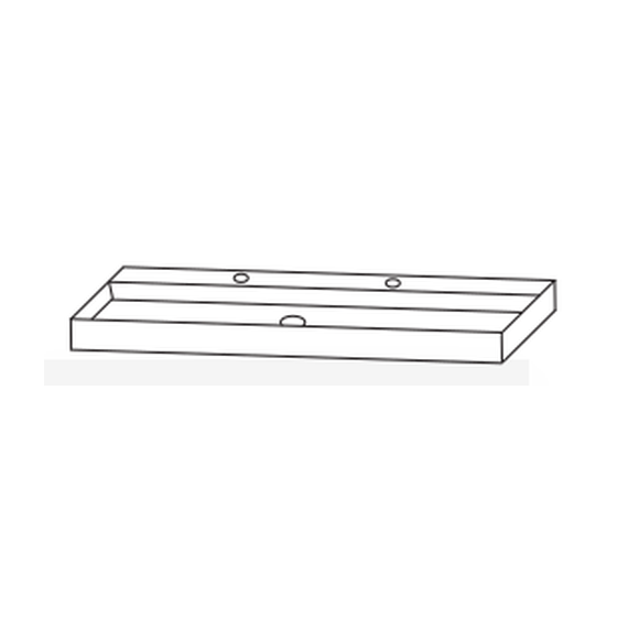 Puris 4landa Keramik-Doppelwaschtisch Till, weiß, 100 cm, Höhe 8 cm