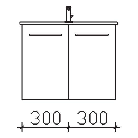 Pelipal Serie 9005 Duravit ME by Starck-SET, Waschtisch mit Unterschrank, 63 cm