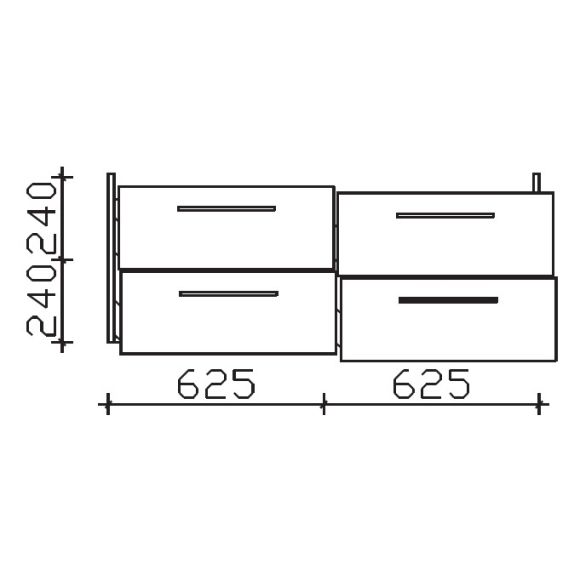 Pelipal Serie 9005 Waschtischunterschrank, 4 Auszüge, 125 cm