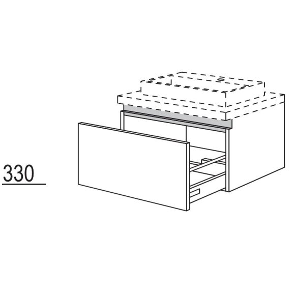 Nobilia LINE-N Badezimmer-Waschtischschrank, 120 cm