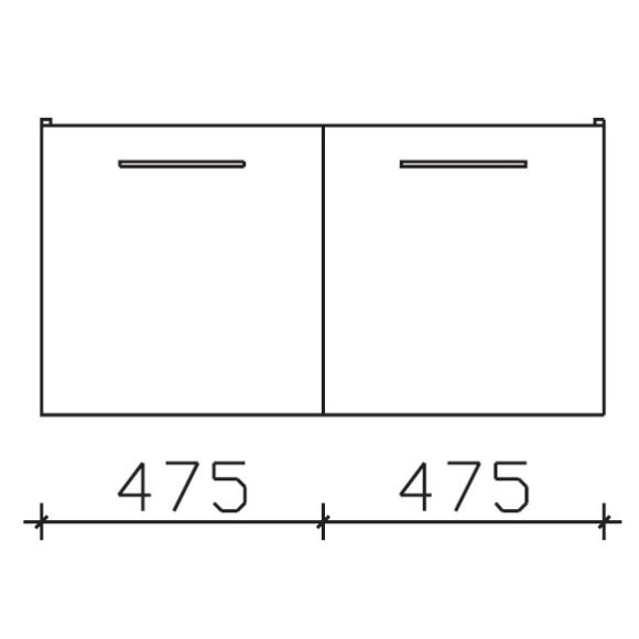 Pelipal Serie 9005 Waschtischunterschrank, 2 Drehtüren, 95 cm