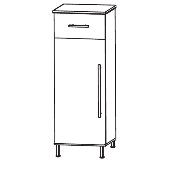 Puris Quada Highboard mit 1 Drehtür, 40 cm