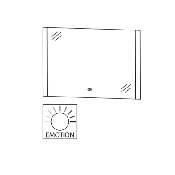 Puris Beimöbel Flächenspiegel, LED-Beleuchtung rechts und links, 120 cm