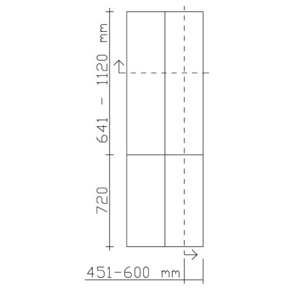 Pelipal PCON Hochschrank, 4 Türen, 45,1-60 cm 