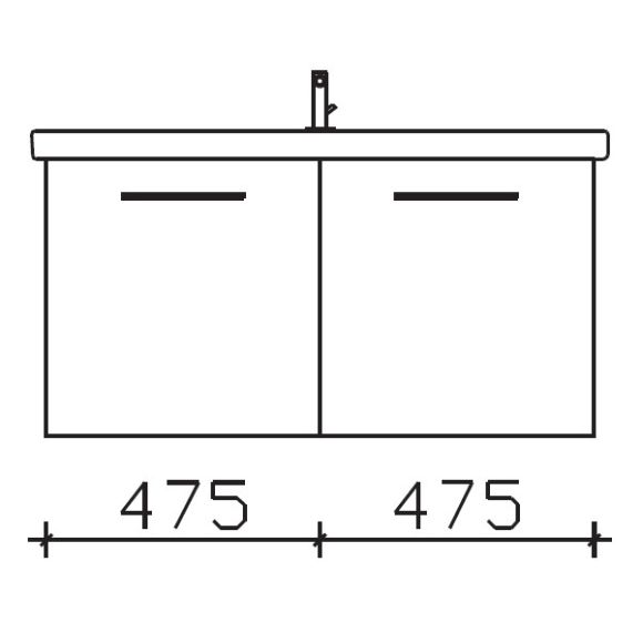 Pelipal Serie 9005 Duravit DuraStyle-SET, Waschtisch mit Unterschrank, 100 cm