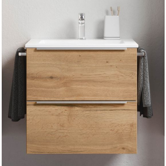 Nobilia Schnell-Lieferprogramm  Waschtisch mit Unterschrank, Eiche Sierra, 60 cm