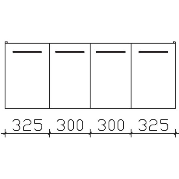 Pelipal Serie 9005 Waschtischunterschrank, 4 Drehtüren, 125 cm